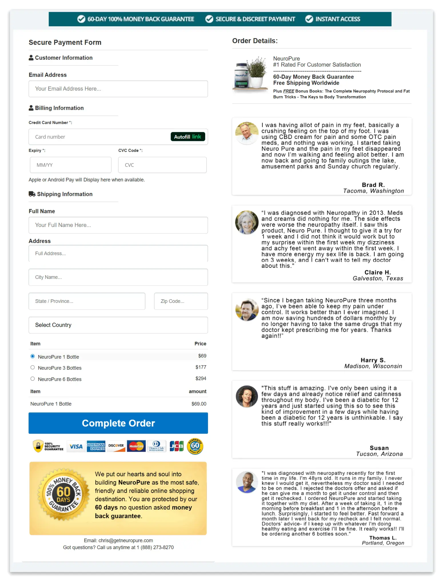 NeuroPure Secure Checkout Page